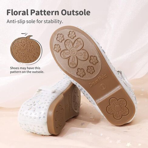 أحذية DREAM PAIRS للفتيات الصغيرات أحذية ماري جين بحزام بإبزيم من حجر الراين وحزام راقصة الباليه المسطح in Kuwait