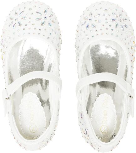 أحذية DREAM PAIRS للفتيات الصغيرات أحذية ماري جين بحزام بإبزيم من حجر الراين وحزام راقصة الباليه المسطح in Kuwait