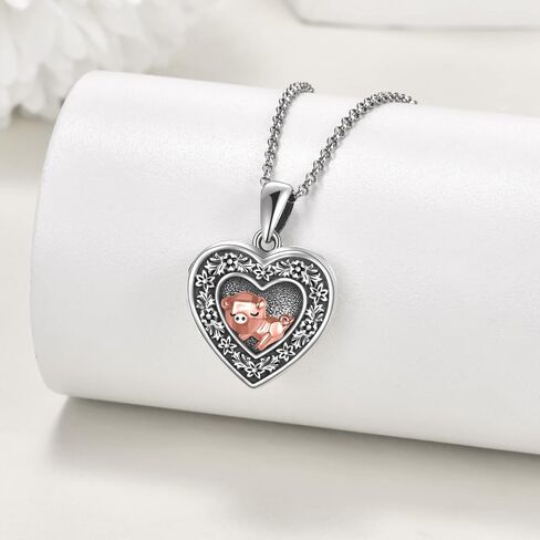 Pig Necklace S925 Sterling Silver Origami Pig Necklace for Women in Saudi Arabia