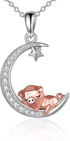 Pig Necklace S925 Sterling Silver Origami Pig Necklace for Women in Kuwait