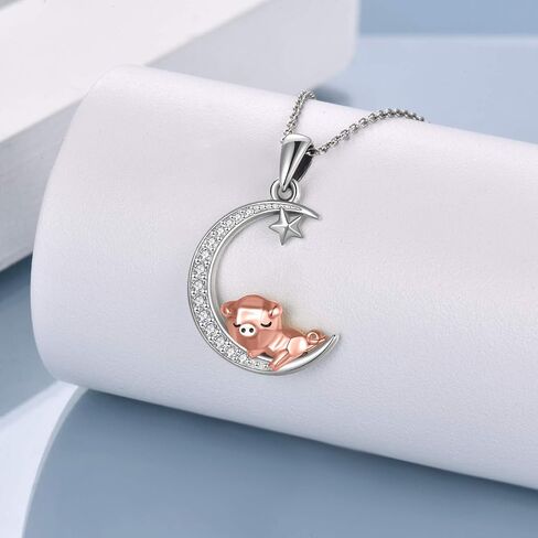 Pig Necklace S925 Sterling Silver Origami Pig Necklace for Women in Kuwait