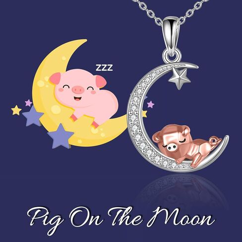 Pig Necklace S925 Sterling Silver Origami Pig Necklace for Women in Kuwait