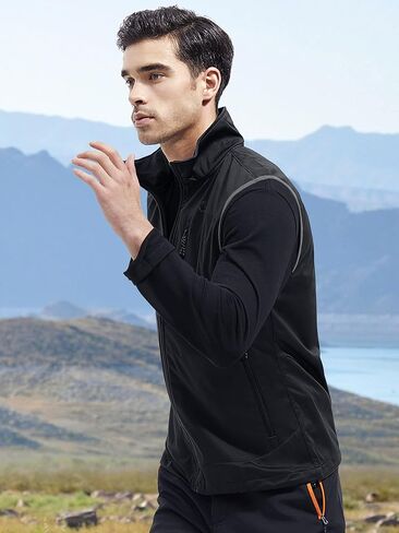 FREE SOLDIER Men's Lightweight Softshell Golf Vests Outerwear Windproof Sleeveless Jackets for Travel Hiking Running Fishing in Kuwait