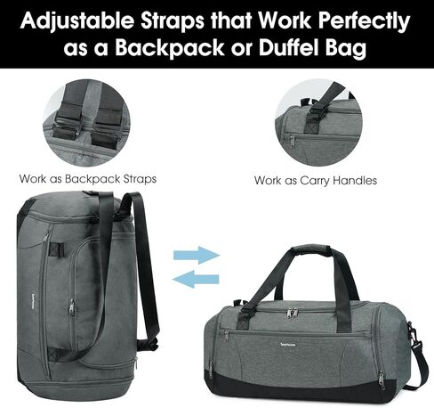 حقيبة سفر من القماش الخشن، حقيبة ظهر ليلية لعطلة نهاية الأسبوع مع حجرة للأحذية وحقيبة رياضية بجيب مبلل للرجال والنساء، أخضر عسكري in Kuwait