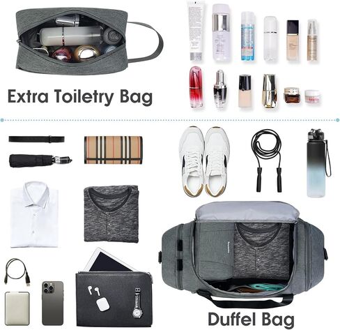 حقيبة سفر من القماش الخشن، حقيبة ظهر ليلية لعطلة نهاية الأسبوع مع حجرة للأحذية وحقيبة رياضية بجيب مبلل للرجال والنساء، أخضر عسكري in Kuwait