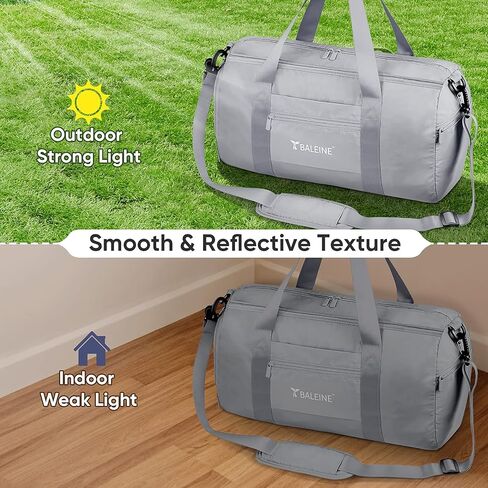 BALEINE Gym Duffel Bag for Women and Men, Small for Sports, Gyms and Weekend Getaway, Waterproof Dufflebag with Shoe and Wet Clothes Compartments, Lightweight Carryon Gymbag (Azure) in Kuwait