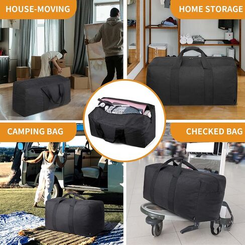 Vorspack Extra Large Duffle Bag for Travel - 100L Duffel Bag for Men Gear Bag for Storage Foldable Weekender Bag for Overnight Camping - Black in Saudi Arabia