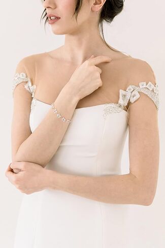 SWEETV Marquise Wedding Bracelet,Crystal Rhinestone Bridal Bracelets for Brides, Bridesmaids, Women, Rose Gold/Silver Tennis Bracelet for Wedding, Prom, Party, Jewelry Gifts in Kuwait