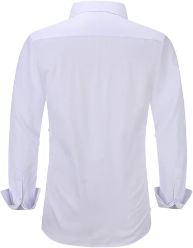 Long Sleeve Dress Shirts for Men - Regular-Fit Casual Button-Down Shirt with Pockets in Kuwait