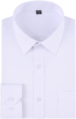 Long Sleeve Dress Shirts for Men - Regular-Fit Casual Button-Down Shirt with Pockets in Kuwait