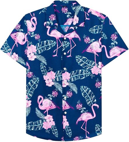 J.VER قمصان هاواي للرجال كاجوال بأزرار سفلية وأكمام قصيرة مجموعة قمصان مطبوعة شورتات للشاطئ بدلات هاواي الاستوائية in Kuwait