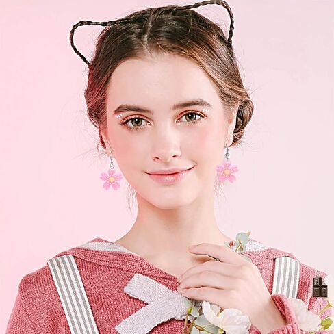 bomogle 30 زوجًا من الأقراط اللطيفة والغريبة للنساء أقراط kawaii بما في ذلك فلامنغو قوس قزح بطة غائر الدب زجاجة ماء بيتزا فرايز فطر محارة قطرة متدلية مجموعة أقراط للفتيات in Kuwait