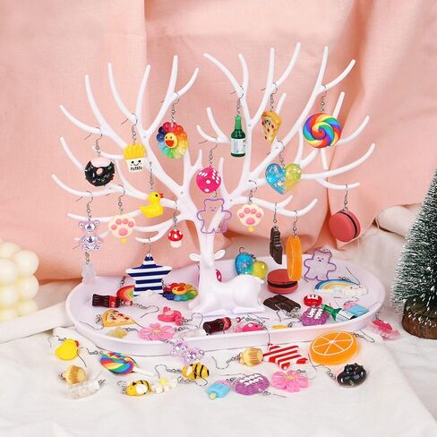 bomogle 30 زوجًا من الأقراط اللطيفة والغريبة للنساء أقراط kawaii بما في ذلك فلامنغو قوس قزح بطة غائر الدب زجاجة ماء بيتزا فرايز فطر محارة قطرة متدلية مجموعة أقراط للفتيات in Kuwait