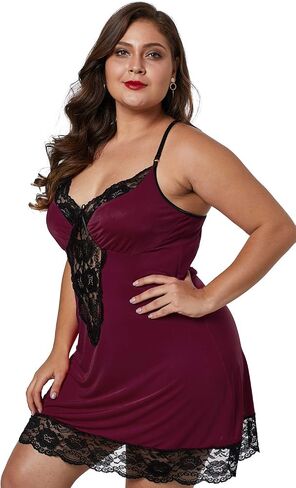 lime flare Sexy Plus Size Silk Nighty Chemise Satin Lingerie Sets in Kuwait