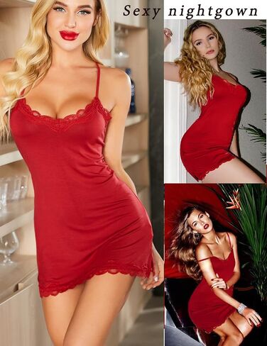 Avidlove Womens Sexy Lingerie for Women Lounge Nightwear Sexy Sleepwear Full Slip Chemise Lingerie Cotton Nightgowns Babydoll in Saudi Arabia