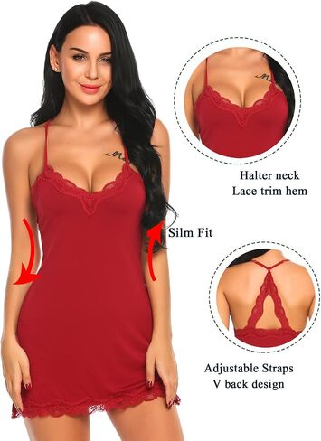 Avidlove Womens Sexy Lingerie for Women Lounge Nightwear Sexy Sleepwear Full Slip Chemise Lingerie Cotton Nightgowns Babydoll in Saudi Arabia