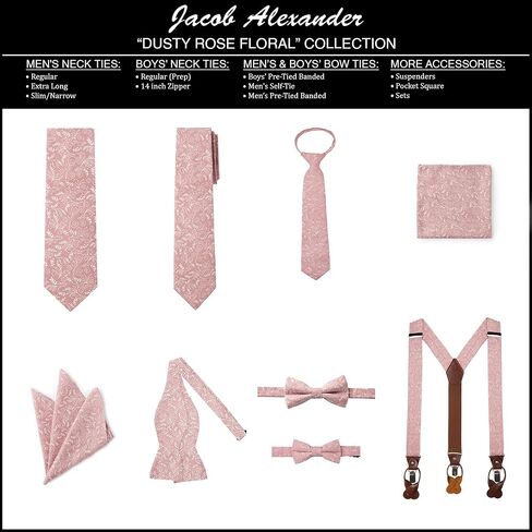 Jacob Alexander Boys' Banded Pre-Tied Floral Cotton Bow Tie in Kuwait