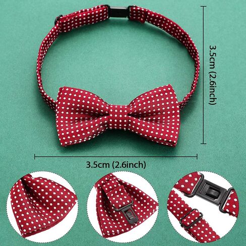 SATINIOR 8 Packs Toddler Bow Tie Adjustable Pre Tied Polka Dot Tie for Boys Kids Infants, 8 Colors in Saudi Arabia