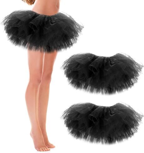 3 Pack Women Teens Adult Tutu Skirt, 5 Layers Puffy Classic Tulle Tutus Skirts for Women Ballet Run Party Halloween Costume in Kuwait