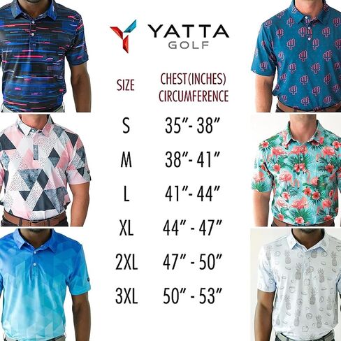 YATTA Golf Standout Performance Golf Polo Shirts – Men’s in Kuwait