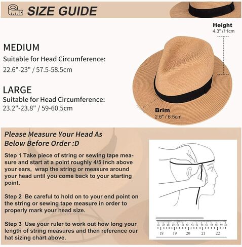 MAYLISACC قبعات للحماية من الشمس للرجال واسعة حافة بنما قبعة قبعة للشاطئ قبعات من القش للرجال حماية من الشمس طوي الرجال قبعات فيدورا UPF50 in Kuwait