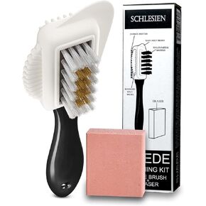 مجموعة تنظيف الاحذية من الجلد السويدي مع ممحاة. فرشاة مصنوعة من جلد الشمواه والنوباك رباعية الاتجاهات لمنتجات جلد الشمواه بشعيرات من النحاس والنايلون. مجموعة فرش بشعيرات لتنظيف الاحذية للعناية in Kuwait
