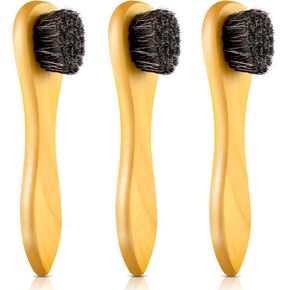 3 Pieces Horsehair Shoes Polish Brushes Care Clean Daubers Applicators