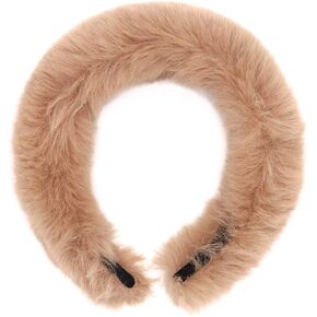 عصابة شعر Surell Faux Rex - إكسسوار أزياء رقيق - أغطية رأس فاخرة ناعمة - عصابة رأس غامضة من فرو الأرنب المزيف (رمادي فاتح) in Kuwait