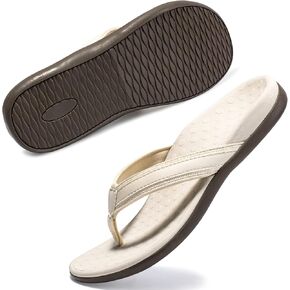LLSOARSS Plantar Fasciitis Feet Sandal with Arch Support - Best Orthotic flip Flops for Flat Feet，Heel Pain- for Women