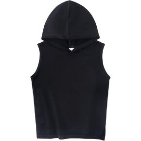 Spring&Gege Boys Hooded Tank Top Solid Basic Sleeveless Pullover Hoodie Uniform Workout Comfy T-Shirt (5-14 Years) in Kuwait