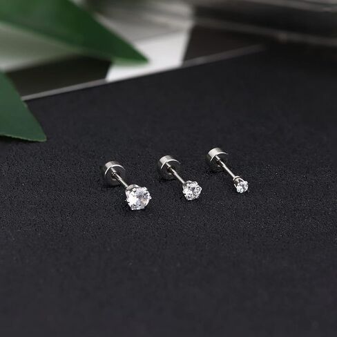 FASACCO أقراط صغيرة صغيرة مرصعة بالذهب 18K طقم أقراط من الفولاذ المقاوم للصدأ لأقراط ثقب الغضروف المتعددة in Kuwait