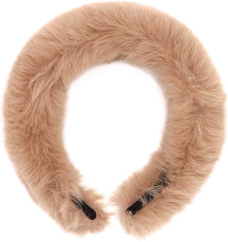 عصابة شعر Surell Faux Rex - إكسسوار أزياء رقيق - أغطية رأس فاخرة ناعمة - عصابة رأس غامضة من فرو الأرنب المزيف (رمادي فاتح) in Kuwait