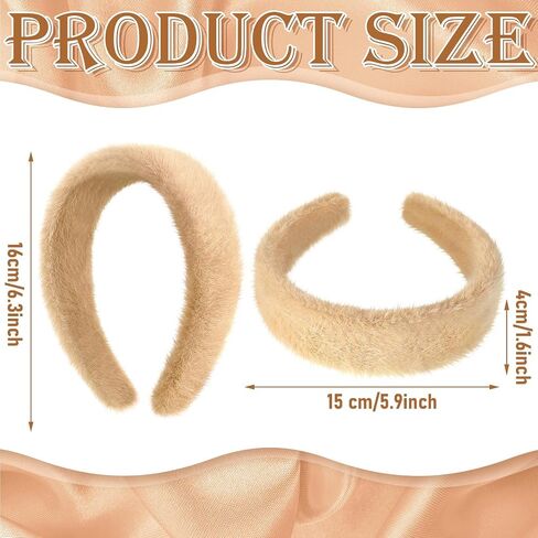 Kajaia 10 Pcs Mink Faux Fur Headband Women's Headbands Winter Stylish Fluffy Headband Solid Fuzzy Headband Comfort Headwear Hair Accessories for Women and Girls, 10 Colors in Saudi Arabia
