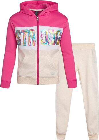 RBX Girls' Jogger Set - 2 Piece Fleece Sweatshirt and Sweatpants Sweatsuit Set (4-12) in Saudi Arabia