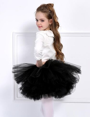 Girl's 6-Layered Tulle Fluffy Tutu Skirt Princess Dancing Petticoat Ballet Underskirt(2T-8T) in Kuwait