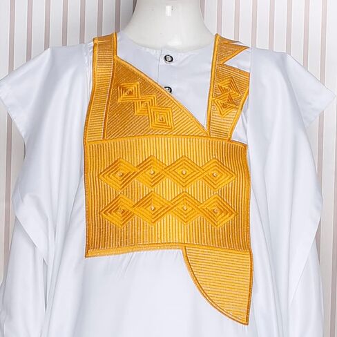 HD Kids African Clothing Embroidery Dashiki Outfit 3 Pieces Agbada Robe for Boy in Kuwait