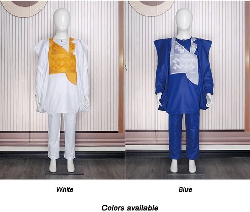 HD Kids African Clothing Embroidery Dashiki Outfit 3 Pieces Agbada Robe for Boy in Kuwait
