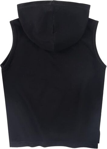 Spring&Gege Boys Hooded Tank Top Solid Basic Sleeveless Pullover Hoodie Uniform Workout Comfy T-Shirt (5-14 Years) in Kuwait