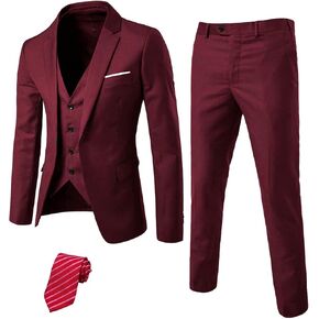 EastSide Men's Slim Fit 3 Pieces Suit, One Button Blazer Set, Jacket Vest & Pants in Saudi Arabia