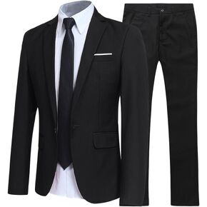 YFFUSHI Slim Fit 2 Piece Suit for Men One Button Casual/Formal/Wedding Tuxedo