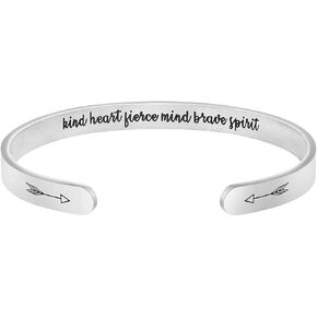 Memgift Inspirational 𝐆𝐢𝐟𝐭𝐬 𝐟𝐨𝐫 𝐖𝐨𝐦𝐞𝐧 Girls Stainless Cuff 𝐁𝐫𝐚𝐜𝐞𝐥𝐞𝐭 Personalized Birthday Christmas Mothers Day Jewelry