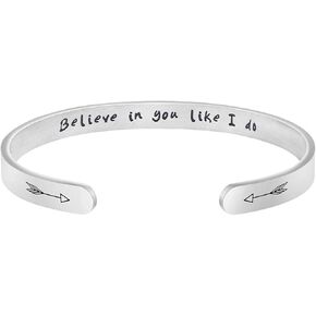 Memgift Inspirational 𝐆𝐢𝐟𝐭𝐬 𝐟𝐨𝐫 𝐖𝐨𝐦𝐞𝐧 Girls Stainless Cuff 𝐁𝐫𝐚𝐜𝐞𝐥𝐞𝐭 Personalized Birthday Christmas Mothers Day Jewelry