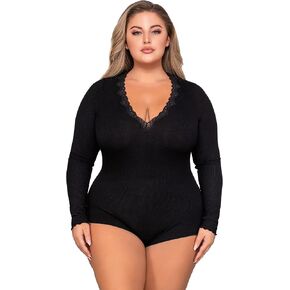Dreamgirl womens Stretch Rib Knit Romper