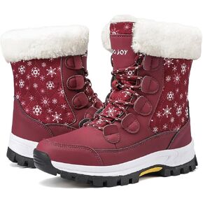 COOJOY Womens Winter Snow Boots Waterproof Shoes Walking Hiking Tennis Booties Furry Mid Calf Warm Lightweight Comfortable