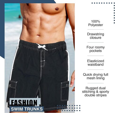 NORTY Mens Big Extended Size Swim Trunks - Mens Plus King Size Swimsuit Thru 5X in Saudi Arabia