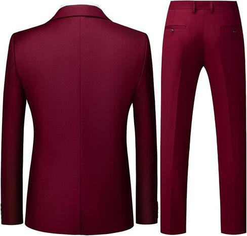 Mens 3 Piece Tuxedo Suits Slim Fit Casual Suit Blazer Two Button Wedding Prom Jackets Vest&Trousers in Kuwait