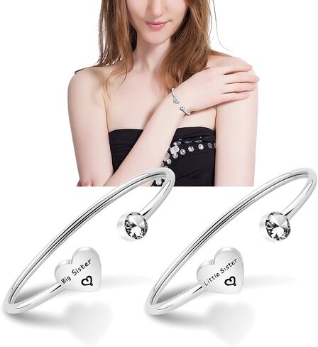 PLITI Big Sis Little Sis gifts Sister Bracelets for 2 Friendship Bracelets in Saudi Arabia