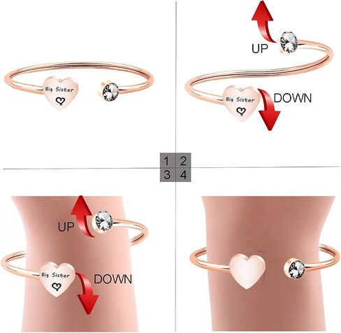 PLITI Big Sis Little Sis gifts Sister Bracelets for 2 Friendship Bracelets in Saudi Arabia