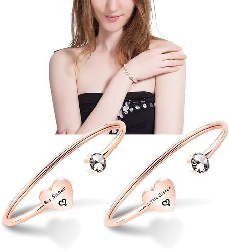 PLITI Big Sis Little Sis gifts Sister Bracelets for 2 Friendship Bracelets in Saudi Arabia