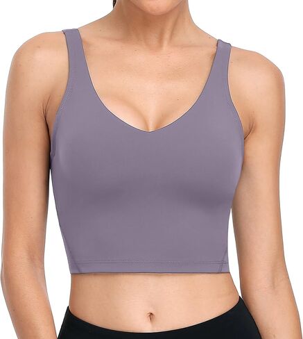 ATTRACO Workout Tops for Women Longline Sports Bras Medium Support Athletic Yoga Tank Top in Saudi Arabia